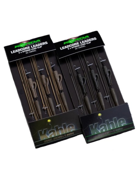 Korda leadcore leader hybrid lead clip qc swivel marron 45lb 3un