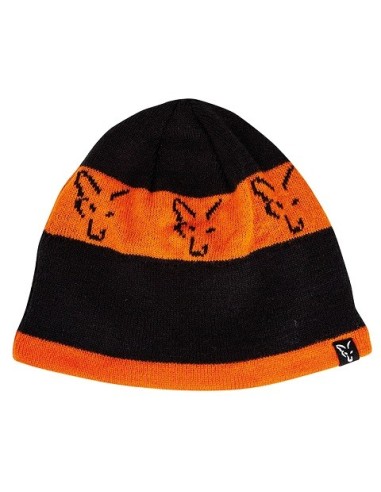 Fox gorro new black orange beanie