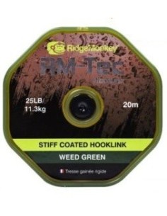 Ridgemonkey stiff coated hooklink weed green 25lb 20m