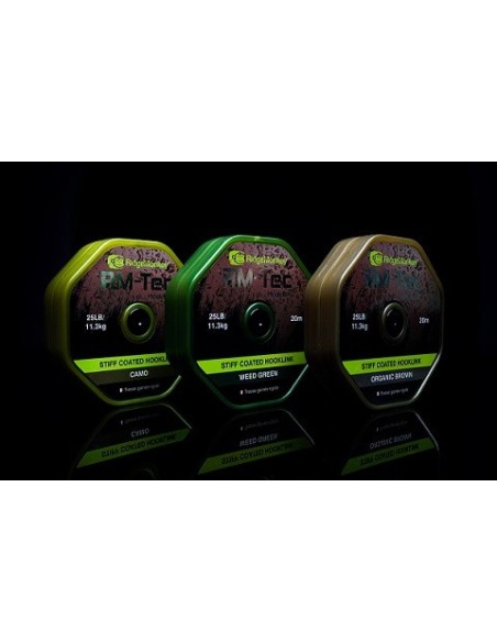 Ridgemonkey stiff coated hooklink weed green 25lb 20m