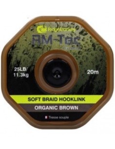 Ridgemonkey soft braid hooklink organic brown 25lb 20m