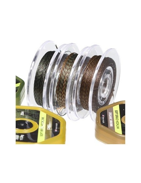 Ridgemonkey soft braid hooklink organic brown 25lb 20m