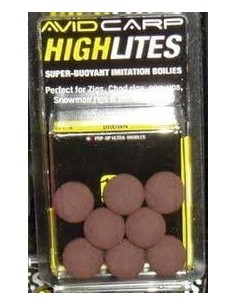 Avid carp pop-up highlites 14mm marrones 8unds