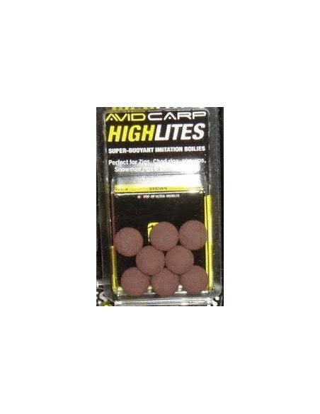 Avid carp pop-up highlites 14mm marrones 8unds