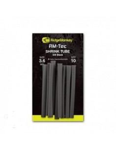 Ridgemonkey shrink tube negro 3.6mm 10unds