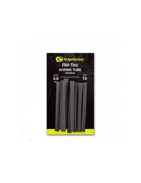 Ridgemonkey shrink tube negro 3.6mm 10unds