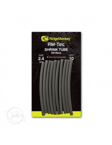 Ridgemonkey shrink tube negro 2.4mm 10unds