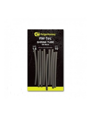 Ridgemonkey shrink tube negro 1.6mm 10unds