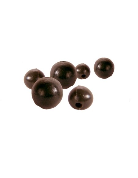 Koi perlas de goma 6-8mm marrón 40uds