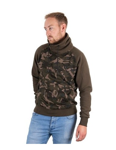 Fox sudadera khaki camo neck talla L