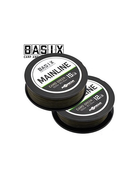 Korda basix mainline camo green 0.35mm 12lb 1000m