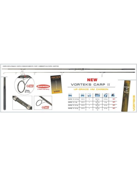 Vorteks carp II 12" 2.75lb anilla 50