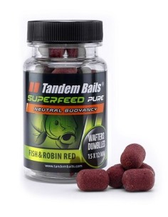 Tandem wafter fish & robin red dumbell 12x15mm