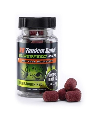 Tandem wafter fish & robin red dumbell 12x15mm