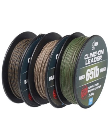 Nash cling-on leader weed green  65lb 7m