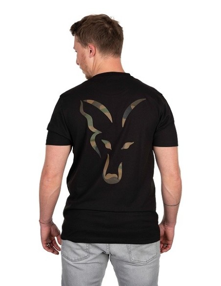 Fox shirt black large print logo talla l
