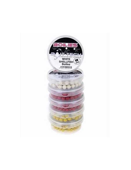 Bait-tech boilies shellfish blancos 10mm 125g (crustáceos)