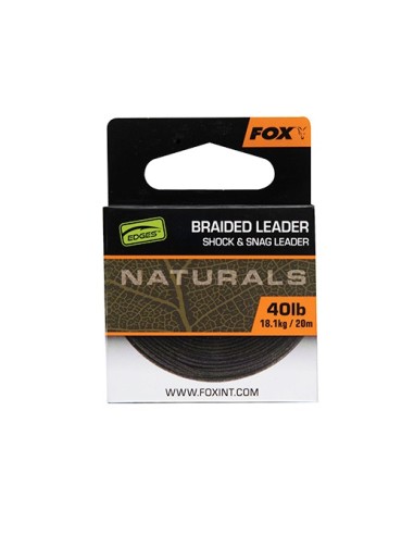 fox naturals shock & leader 40lb 18.1kg 20m