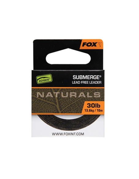 fox naturals submerge leader 30lb 13.6kg 10m