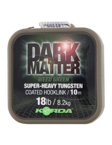 Korda dark matter tungsten hooklink weed green 18lb 10m
