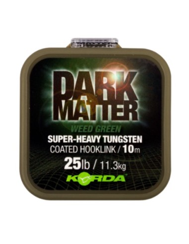 Korda dark matter tungsten hooklink weed green 25lb 10m