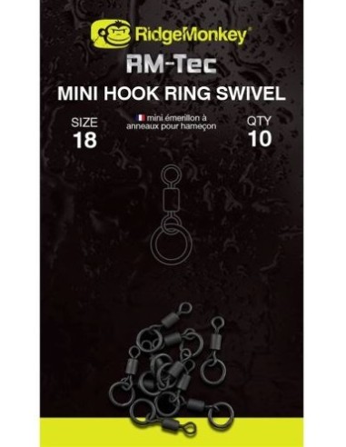 Ridgemonkey mini hook ring swivel nº18 10unds