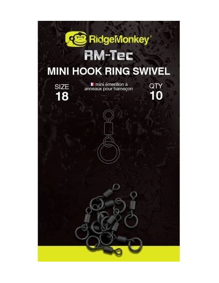 Ridgemonkey mini hook ring swivel nº18 10unds