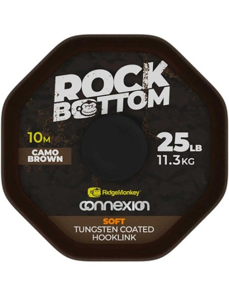 Ridgemonkey rock botton tungsten soft brown 25lb 10m