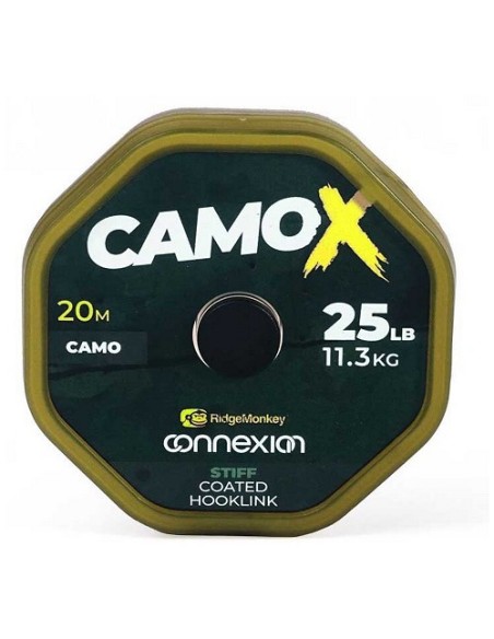 Ridgemonkey camoX stiff coated hooklink 25lb 20m