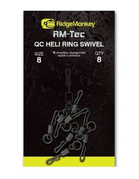 Ridgemonkey quick change heli ring swivel nº8 8unds