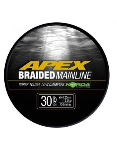 Korda braided apex mainline 0.23mm 30lb 450m