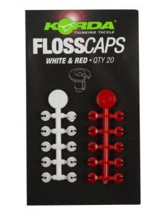 Korda floss caps blanco y rojo 20unds