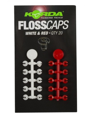 Korda floss caps blanco y rojo 20unds