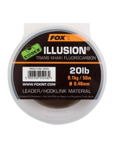 Fox illusion khaki fluorocarbon leader 30lb 13.6kg 50m