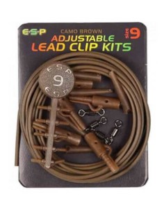 ESP kit adjustable lead clips verde 15 piezas + 2.5m sinking tub