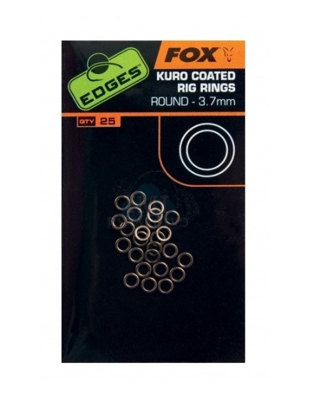 Fox anillas kuro koated rig rings 3.7 mm. 25 uds.