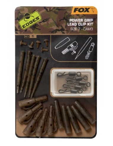 Fox camo kit grip lead clip size 7 5 sets