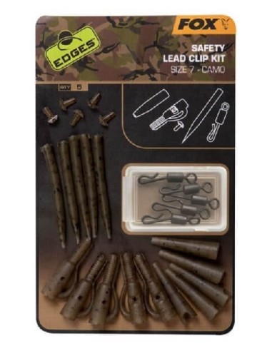 Fox camo kit safety lead clip size 7 5 sets