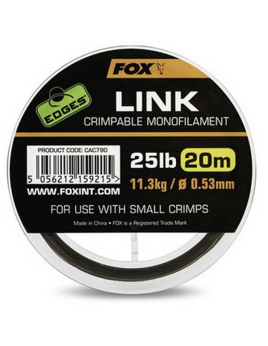 Fox crimpable mono link trans khaki 35lb 0.64mm 20