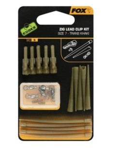 Fox kit khaki  zig lead clip 5unds