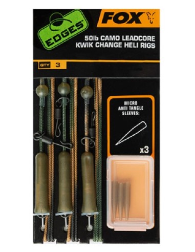 Fox leadcore lead clip kwik change heli rigs 50lb 3unds