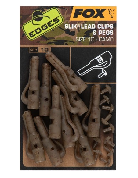 Fox safety lead clip pegs camo nº10 10unds