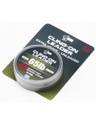 Nash cling-on leader weed green  65lb 7m