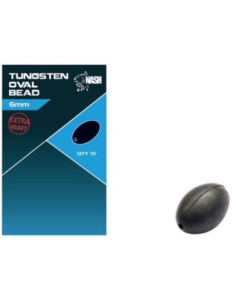 Nash tungsten oval bead 6mm 10unds