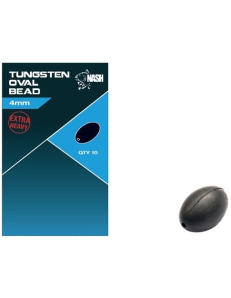 Nash tungsten oval bead 4mm 10unds