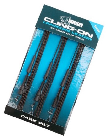 Nash leadcore montado lead clip rigs dark silt 3unds