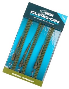 Nash leadcore montado lead clip rigs weed green 3unds