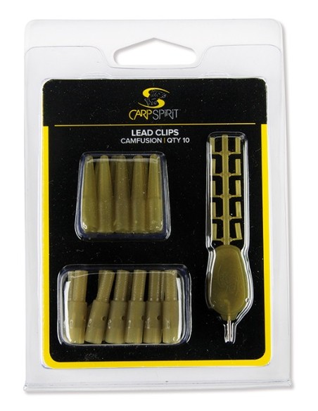 Carp spirit lead clips green pack 10 sets