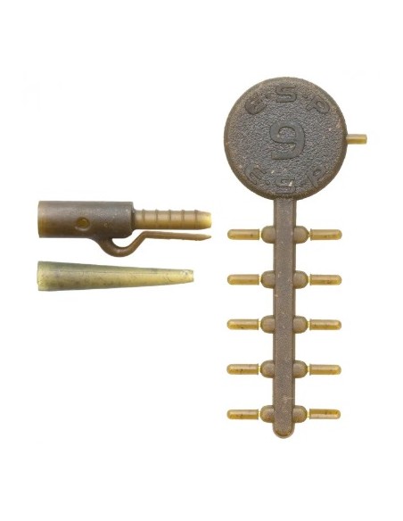 ESP kit adjustable lead clips marron 15 piezas + 2.5m sinking tu