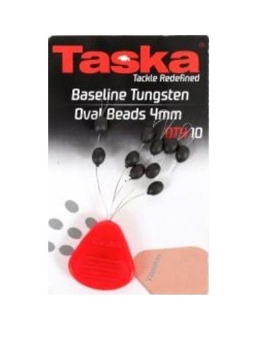 Taska tungsten oval bead black 4mm 10unds